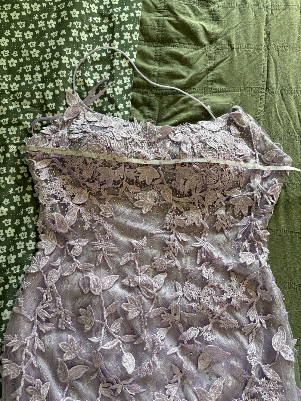 Elegant Lavender Lace Mini Homecoming Dress - Picture 7 of 9